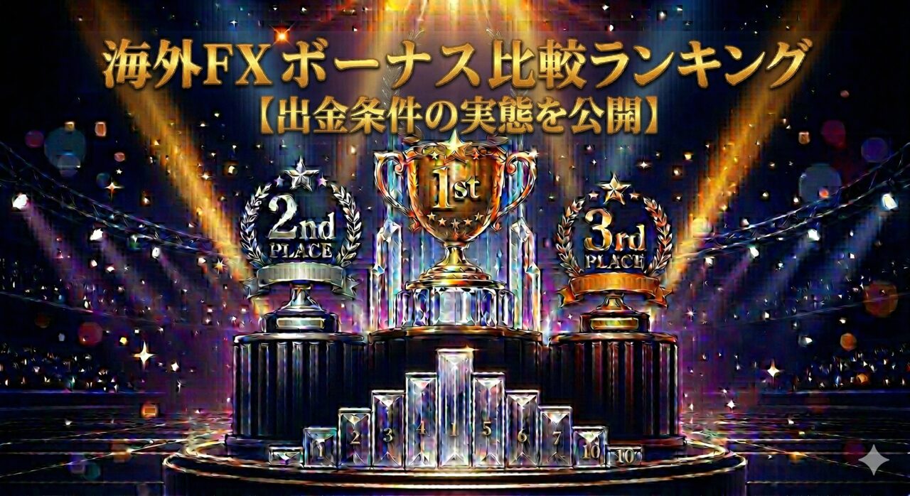 海外FXボーナス比較ランキング【出金条件の実態を公開】